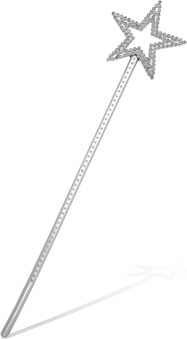 Abeillo Fairy Wand, Silver Angel Magic Wand for Kids