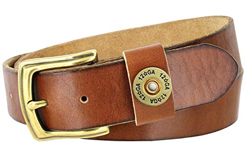 Shotgun Shell Concho Genuine Casual Jean Leather Belt 1-1/2