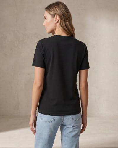 Image of NOBERO 100% Cotton T-Shirts for Women Stylish | Regular Fit | Solid T Shirts for Women 180 GSM Combed Cotton | Crew Neck Half Sleeve