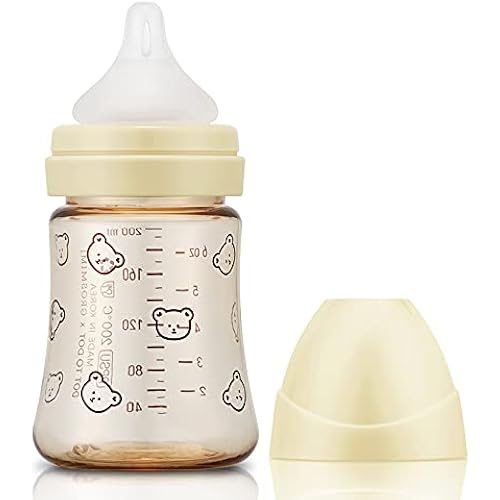 GROSMIMI PPSU Baby Bottle, Anti-Colic Valve, 1M+, 6oz (Bear - Pure Gold)