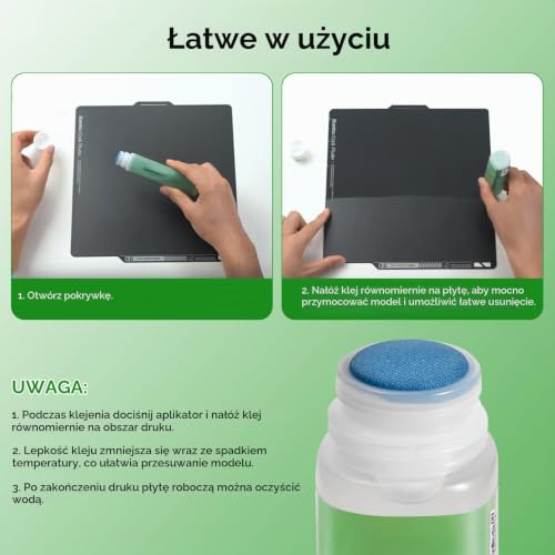 Klej do płyt budowlanych do drukarek 3D, kompatybilny z drukarką 3D, kompatybilny z drukarkami 3D, z tworzywa sztucznego (Bambulab A1/A1) Mini/P1/X1, mocny klej, do płyty stalowej PEI, PLA/ABS/PETG/PC