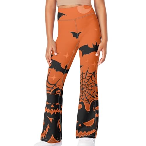 Image of Girls Leggings Floral Print High-Waisted Flared Pants 5-14 Years