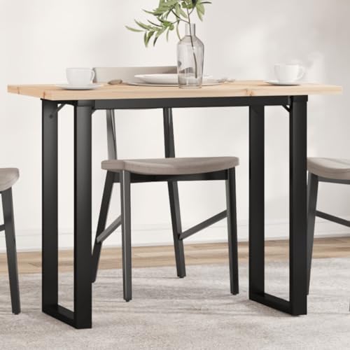 Snsowed Mesa Comedor Marco O Madera Maciza Pino y Hierro 100x50x75,5 cm, Mesa Cocina, Mesa Salon Comedor, Mueble Comedor, Mesa Auxiliares, Mesita Comedor, Mesa Multifuncional - 3282741