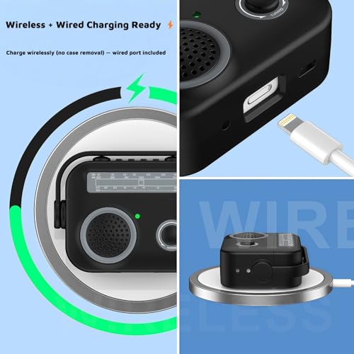 Cute 3D Retro Radio Case Compatible with AirPods 4 2024, Soft Silicone Protective Cover with Rotatable Handle (Lid Lock to Prevent Opening) & Strap, Precision Cutouts, Anti-Slip, Easy to Clean Green by Xinbalove - Used condition - Image 6