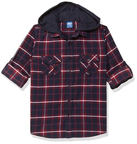 Image of Amazon Brand - Jam & Honey Boy's Regular Button Down Shirt (PAG-135 Navy 1 5 6 Years)