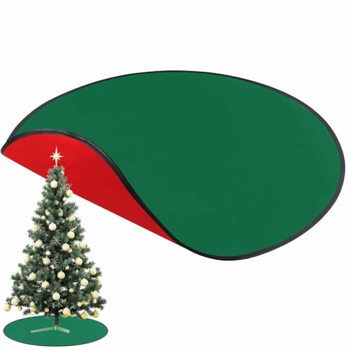 Tapete para árbol de Navidad, impermeable, reversible, , de 76 cm, protector de suelo rojo y verde, protector de suelo para debajo del árbol, invierno y Navidad