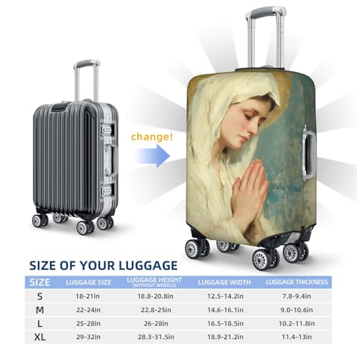 Holy Mary In Pray Elastic Travel Luggage Covers Dustproof Scratch-Resistant Suitcase Protector Fit 22-24 Inch4