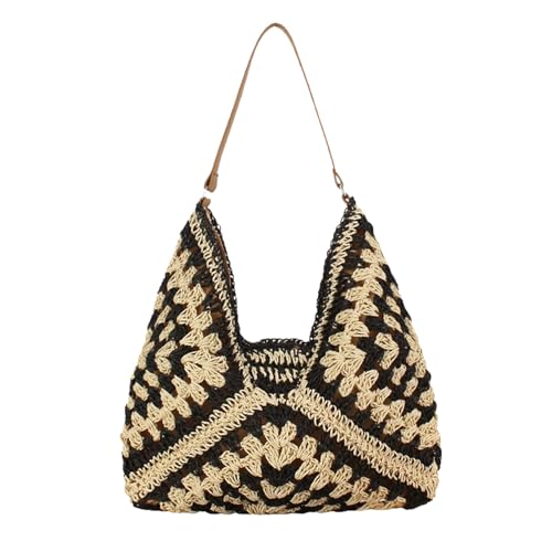 Sac de plage en paille souple et léger en maille tissée main