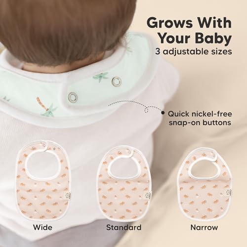 Image of 8-Pack Organic Baby Bibs for Boys, Girls - Soft Cotton Drooling and Teething Bibs for Baby Girl & Boy, Extra Absorbent, Easy to Clean & Put On for Toddler, Newborn, Infant 0-24 Months (Roarsome)