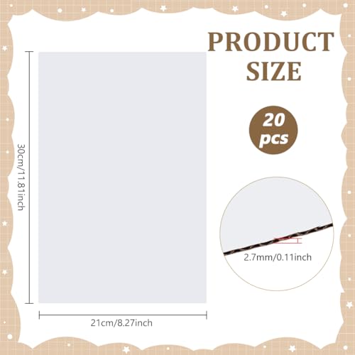 PH PandaHall 20 Packung Wellpappeblätter 30 x 21cm Flache Kartonblätter Kartonteiler Für Versandverpackungen Fotorückwand 2.7mm Dick