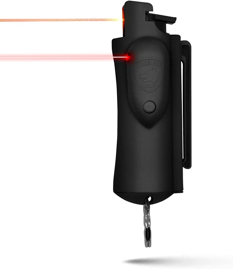 Guard Dog AccuFire Pepper Spray with Laser Sight Top - Easy Use and Highly Accurate - Keyring