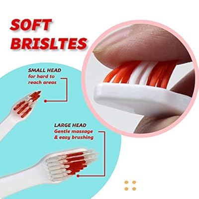 Pet Toothbrush for Dogs, Cats with Soft Bristles - Easy Teeth Cleaning & Dental Care, Non Slip Dual Head Dog Toothbrush for Medium & Large Pets, Toothpaste Not Included (Pack of 1 (Pink))