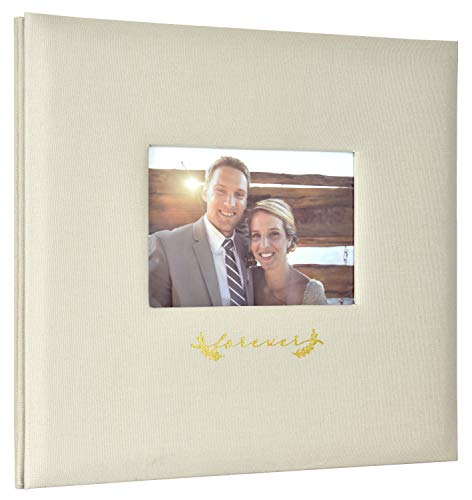 Image of MCS Expandable 10-Page Fabric Scrapbook Album with Photo Opening Cover and 12 x 12 Inch Pages, 13.5 x 12.5 Inch, Forever