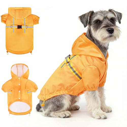 Image of BEAUTYZOO Dog Raincoats for Small Dogs, Waterproof Rain Jacket with Hood