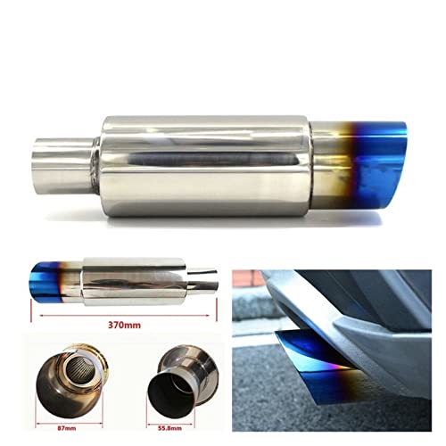Car Universal Stainless Steel Rear Exhaust Pipe Square Muffler Tail Throat Muffler Tip Pipe 370mm Ro