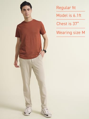 Image of DAMENSCH Statement Pique Textured Tshirt for Man, Thermoregulating, Tonal Rib T Shirt for Men Stylish, Sustainable Recycled Fabric Men T-Shirts