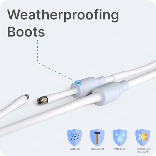 Image of Waveform UltraFlex-Twin 20' Coaxial Cable: Outdoor Rated, Weatherproof Boots, SMA Male to SMA Female, Ideal for 5G Cellular Routers, Gateways, Hotspots