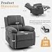 Korser Recliner Chair, 360 Swivel Rocker Chair for Adults, Small Rocking Recliner for Small Spaces, Upholstered Fabric Glider Recliner Nursery (Swivel Rocker Recliner, Grey)