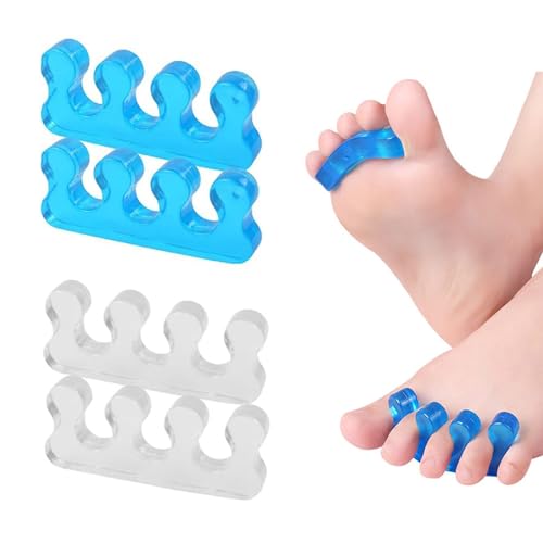 Separadores de Dedos para Pedicura, Separadores de Uñas Lavables Repetibles, Separador de Dedos de Gel de Sílice, Separador Dedos Pie, Separadores del Dedo, para Manicura o Pulido, 2 Pares