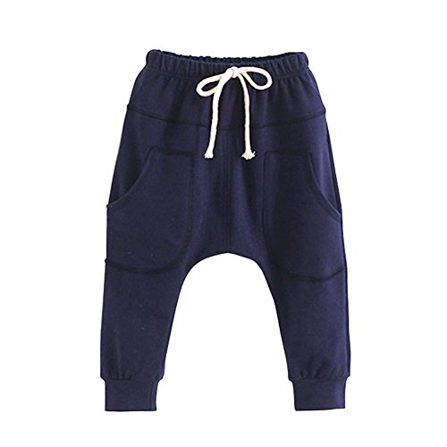 Soly Tech Unisex Baby Kid Toddler Cotton Jersey Harem Pants Elastic Trousers Deep Blue - //coolthings.us
