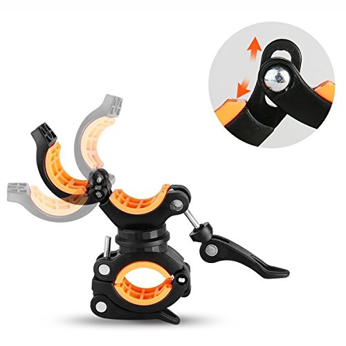 Vonpri [3 Pack Flashlight Holder, Mount Bicycle Mounting Bracket Flashlight Holder Torch Clip 360º Rotation (Orange) #TOP2