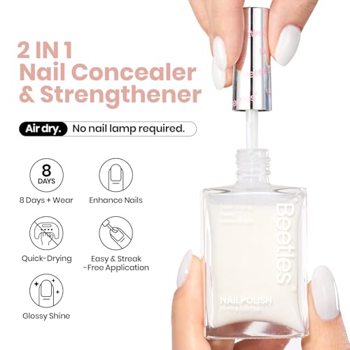 Image of Beetles Nail Polish - Milky White Nail Polish Milk Cheese Nail Concealer