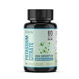 Potassium Citrate 800 mg High Absorption Potassium Supplement - 60 Servings Supports Electrolyte Balance - Pure and Potent