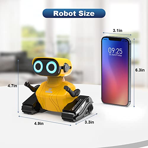 Hongca Boy Robot Toys, Rechargeable Remote Control Robot Toy With Touch Sense Recording Programming Music Led Eyes Dance Moves Flexible Head/Arms, Rc Toys For Kids Boys Girls Age 3+ Birthday Gifts #TOP5
