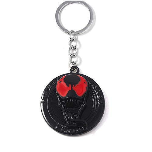 Llavero Venom giratorio redondo negro colgante llavero, rosso, Talla única