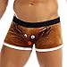 YiZYiF Men's Reindeer Underwear Christmas Holiday Fancy Boxer Shorts Santa Cosplay Lingerie Briefs Brown XXL