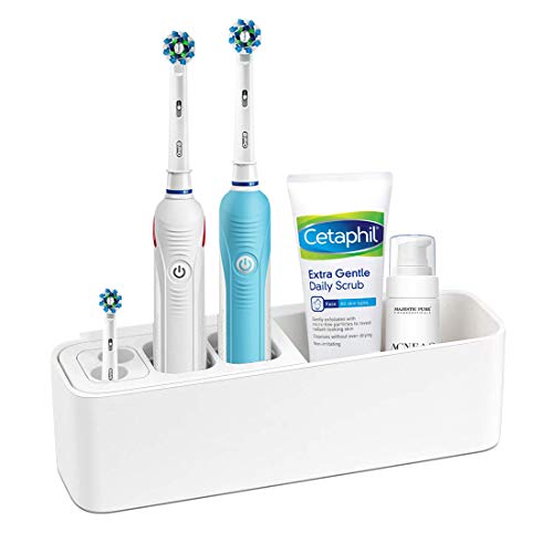 Zahnbürstenhalter elektrisch Kinder Zahnpasta Ständer Caddy Badezimmer Storage Organizer Kunststoff Selbstklebend Wandmontage ohne Bohren
