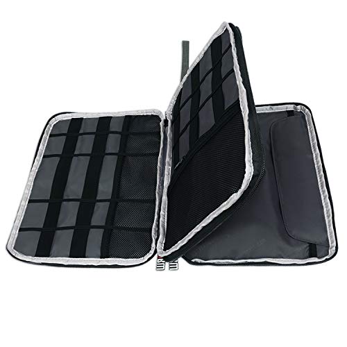 Bubm Double Layer Electronics Organizer/Travel Gadget Bag For Cables,Memory Cards,Flash Hard Drive And More,Fit For Ipad Or Tablet(Up To 9.7")--Large, Black #TOP1