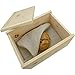 4betterdays.com NATURlich leben! Wysokiej jakości pudełko na kanapki z litego drewna limby 35 x 25 x 15,8 cm | ze zdejmowaną pokrywą | w zestawie z kratką i linkami do pieczenia