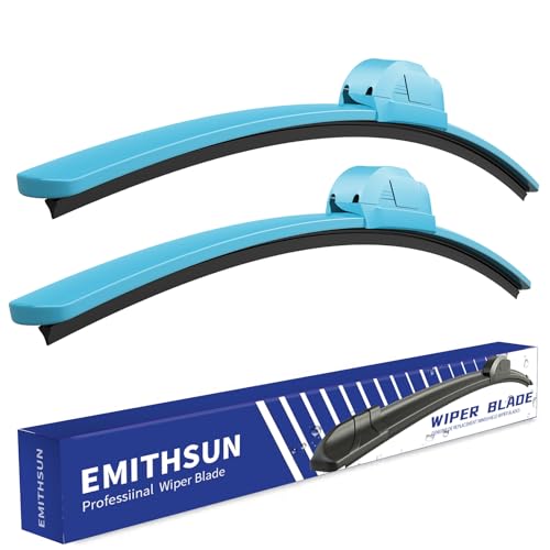Image of OEM QUALITY 28 inch + 14 inch Premium All-Seasons Durable Stable And Quiet Blue Windshield Wiper Blades (Set of 2)