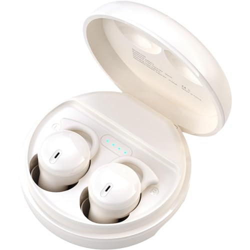 Hulaed Invisible Sleep Headphones,Sleep Earbuds for Side Sleepers,Sleepbuds Comfortable Noise Blocking, Bluetooth 5.3 Wireless Open Ear Headphones for Sleeping,Running,Driving,Hiking,Cycling - White