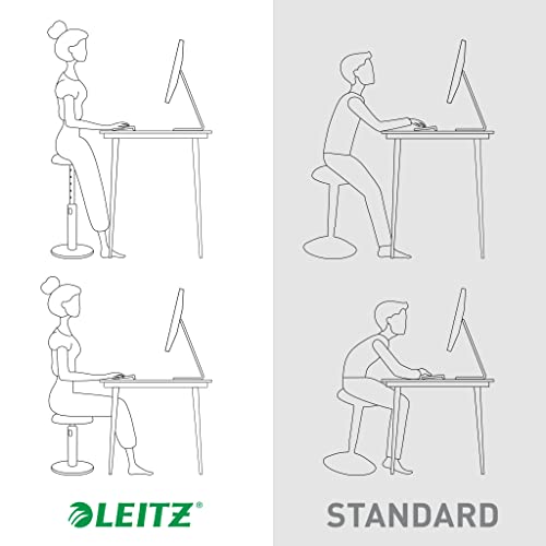 Image of Leitz Active Sit Stand Stool - Ergonomic Height Adjustable 46cm to 79cm Wobble Chair, Round Swivel Office Desk Seat, Ergo Cosy Range, Warm Yellow, 65180019