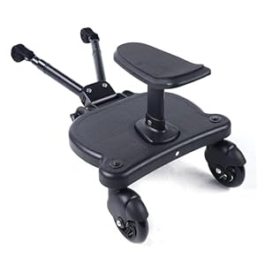 HINOPY R24 Kinderwagen Pedaladapter Kiddy Board mit Sitz Schwarz