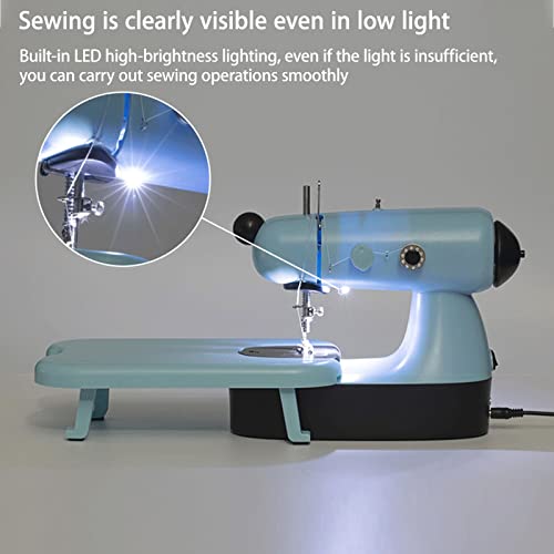 BAMFY Draagbare Naaimachine Elektrisch Praktisch Naaigereedschap Met Verlengtafel En Handnaaimachine Accessoires (Color : Blue) - Image 4