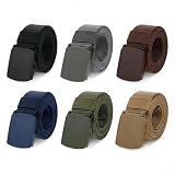 Pamepaws 6 Pack Tactical Belt for Men, Metal Free Nylon Web Belts with Heavy Duty POM Buckle...