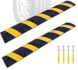 BESEA 6Feet Rubber Speed Bump, 72' x 12' x 2' Heavy Duty Speed Bump Cable Protector Ramp for Driveway, Road Parking, Garage, Parking Lot, Warehouse(2 Packs)