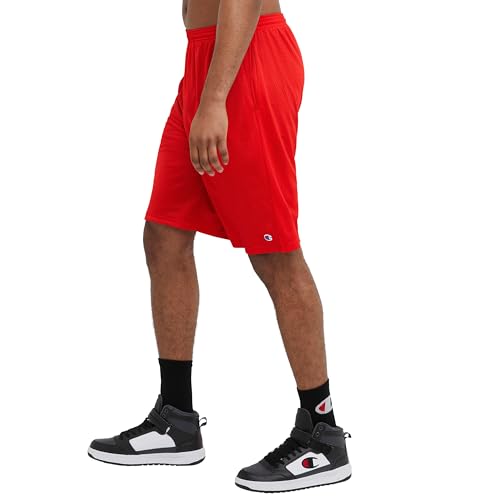 Champion mens 9" Shorts, Mesh Shorts, 9", Mesh Basketball Shorts, Mesh Gym running shorts, Crimson-407q88, Small US - image 3