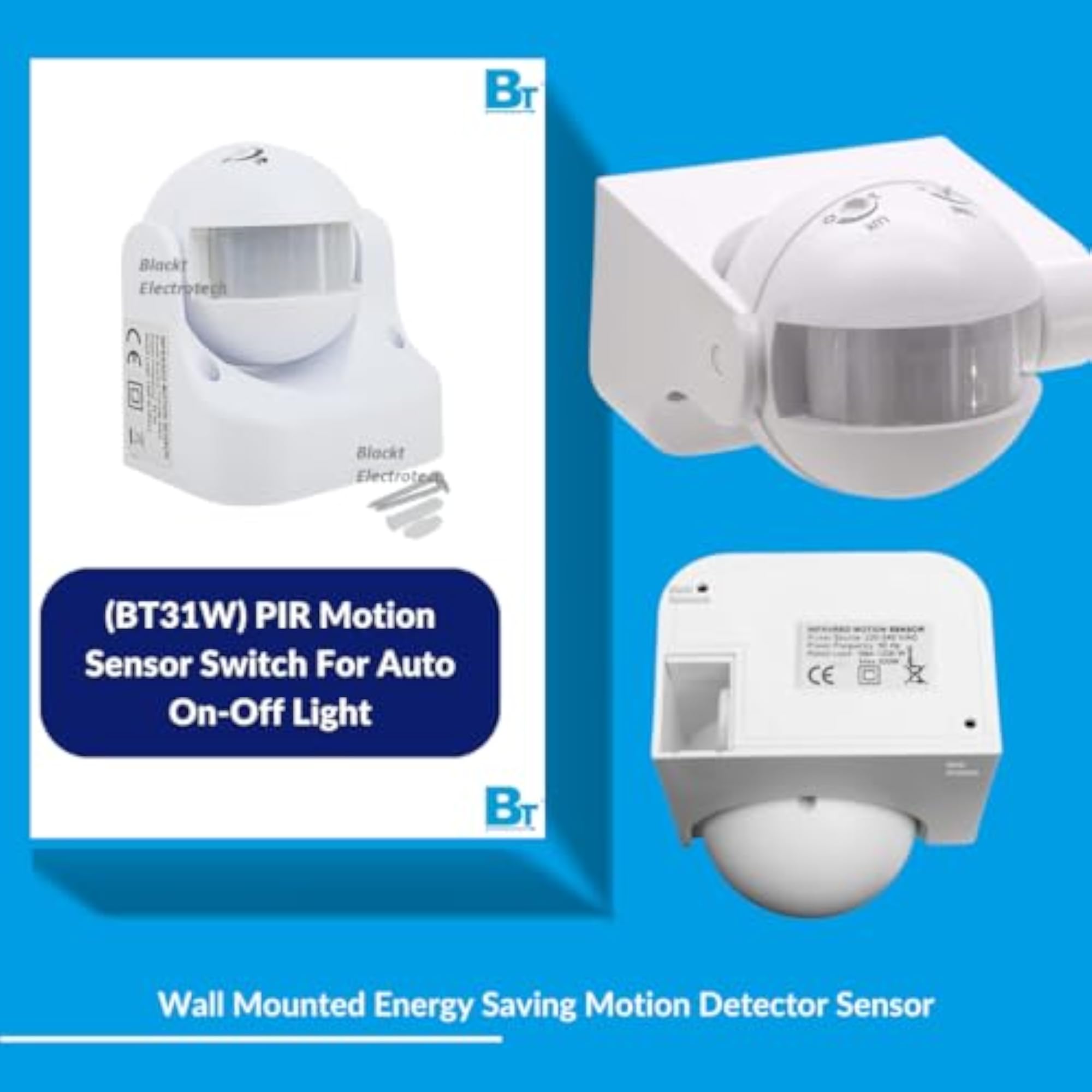 PIR Sensor Motion Detector, Wall Mounted