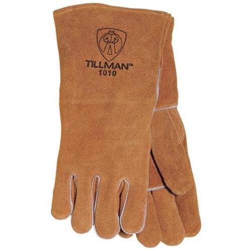 Tillman Brown Split Cowhide Kevlar/Leather Welding Glove - Reinforced Thumb - 14 in Length - 608134-10100 [PRICE is per PAIR]