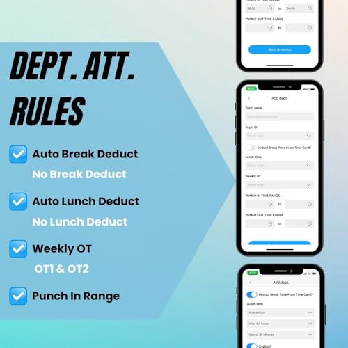 Tymelix App-Based Time Clock for Small Business – Employee Fingerprint Attendance, No Monthly Fee, iOS/Android Compatible, 10 IC Cards Included - Thumbnail 4