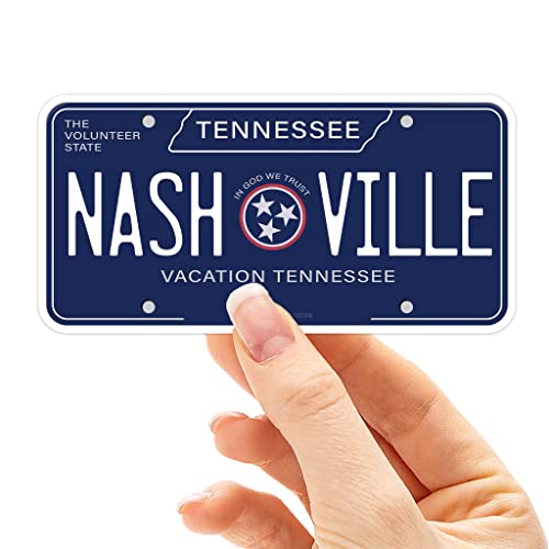Nashville Tennessee License Plate Sticker, Tennessee Bumper Sticker for Car,