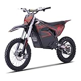 KOOZ 72V 5000W Electric Dirt Bike for Adults & Teens, 50MPH Top Speed, 40 Miles Range, E Dirt Bike with Dual Hydraulic Brakes&Full Suspension,Electric Motorcycle for Road Sand Mountain Snow. (Red)