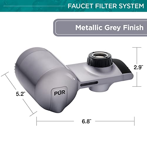 Pur Plus Faucet Mount Water Filtration System, Metallic Grey – Horizontal Faucet Mount For Crisp, Refreshing Water, Pfm350V #TOP6
