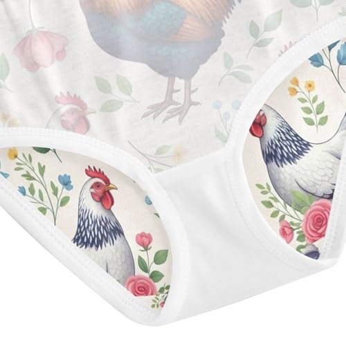 Colorful Chickens Hens Toddler Underwear Girls, Girls Underwear Cotton, 2T–8 Years4
