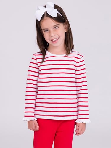 Image of RuffleButts Baby /Toddler Girls Knit Ruffle Tee - Long Sleeve T-Shirt