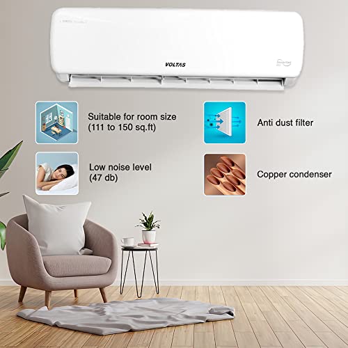 Image of Voltas 1.5 Ton 3 Star, Inverter Split AC(Copper, 4-in-1 Adjustable Mode, Anti-dust Filter, 183V Vectra Prime, White)